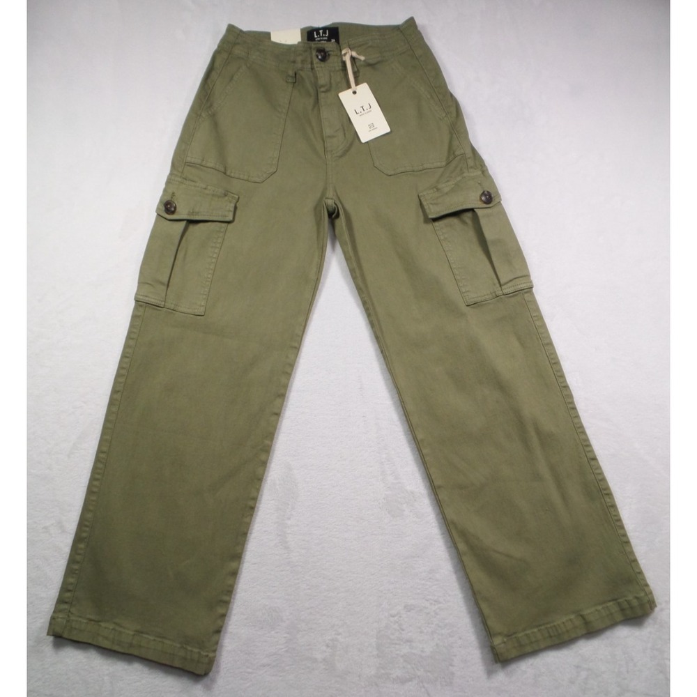 Letter To Juliet LTJ Pants Womens Size 26 Green Cargo Pockets Stretch High‎ Rise